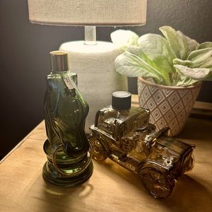 Pair of 1960’s Vintage Avon perfume/cologne/aftershave glass bottles